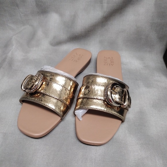 Naturalizer Women's Santiago Buckle Slide Sandal‎ Shoe Size 8W Light Bronze - Picture 1 of 7